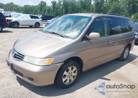 2004 Honda Odyssey Ex из США, поврежденный, VIN 5FNRL18614B102623